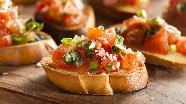 bruschetta with tomatoes and herbs