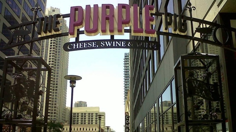 The Purple Pig sign