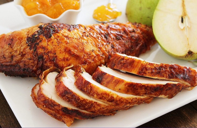 Bay Leaf and Honey Glazed Turkey with Pear Chutney 