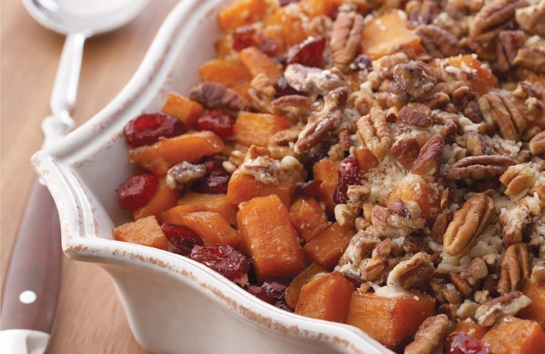 Roasted Sweet Potatoes with Cinnamon Pecan Crunch 