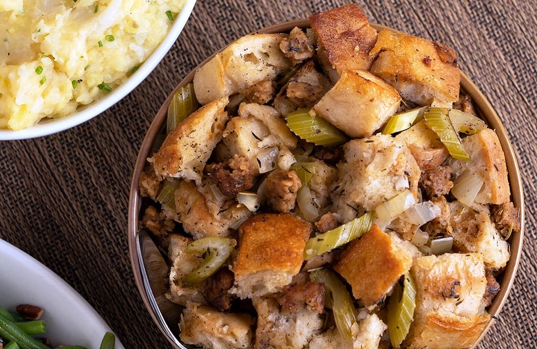 Slow Cooker Vegan Sausage Stuffing