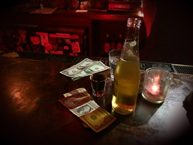 Bottle of Miller High Life and Shot of Fernet at Bushwick Country Club, Brooklyn