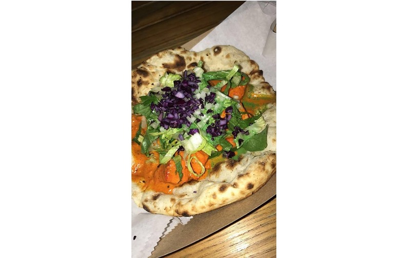 Chicken Tikka Masala on Garlic Naan at Taco Mahal, New York City