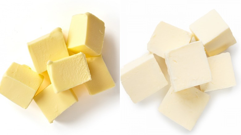 Yellow and white butter