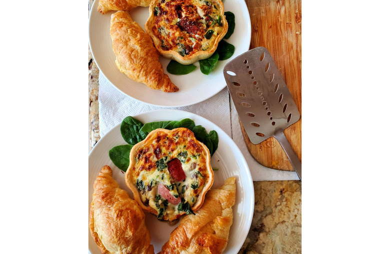 Mixed Mushroom and Spinach Quiche