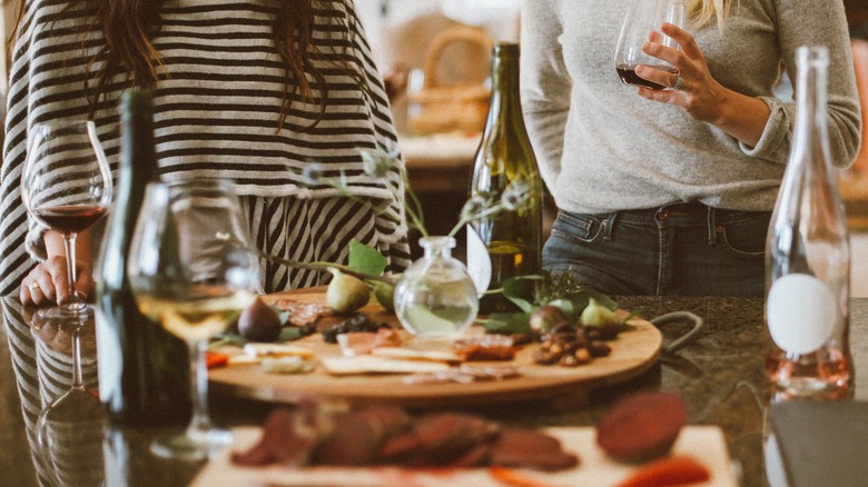 wine and charcuterie