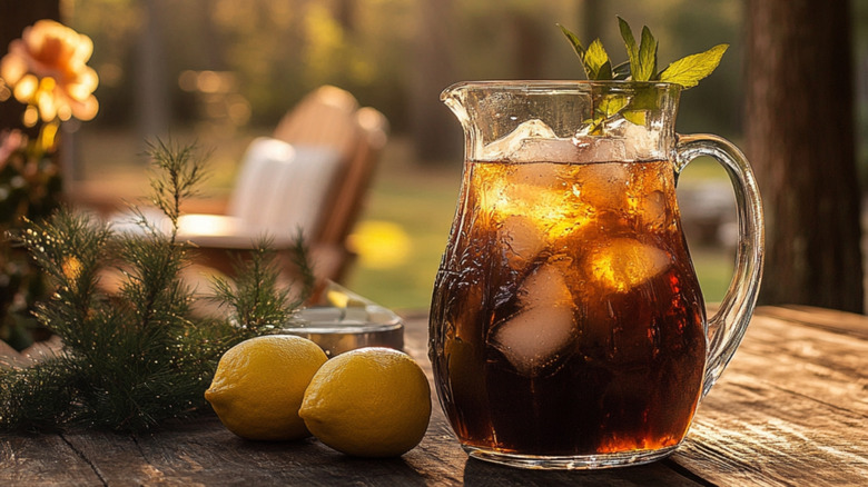 Glass of homemade iced tea