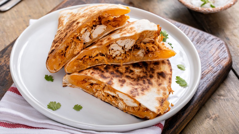 plate of quesadillas