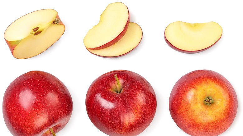 Red apples and apple slices