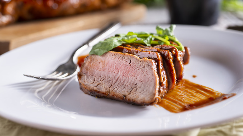 Pork tenderloin on a plate