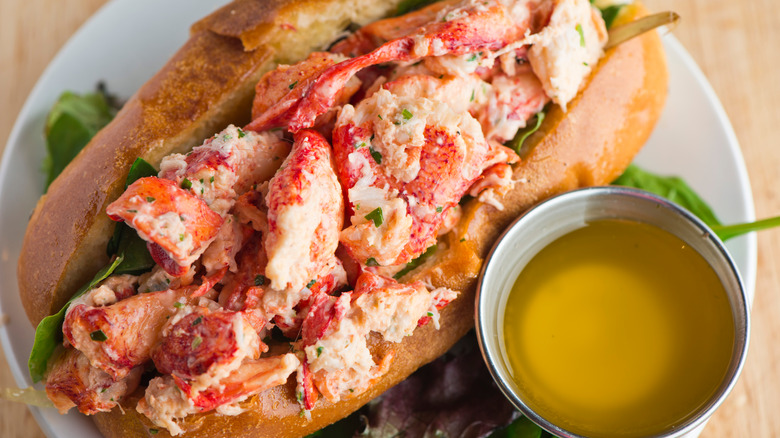 Lobster roll with side of butter