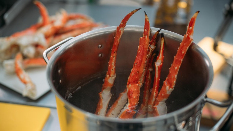 Pot of crab legs