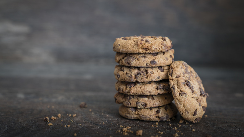 stack of chocolate chip cookies