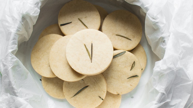 Sugar cookies on parchment paper