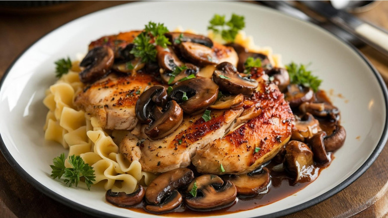 chicken marsala on a plate