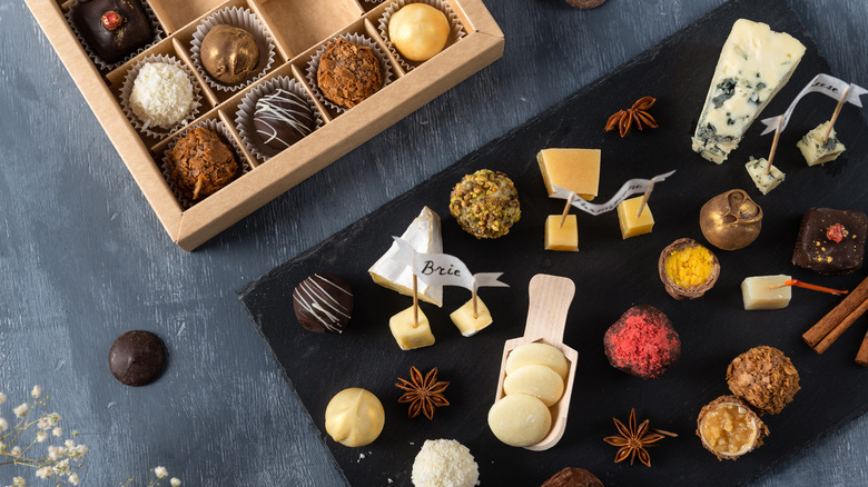 Chocolates and cheeses