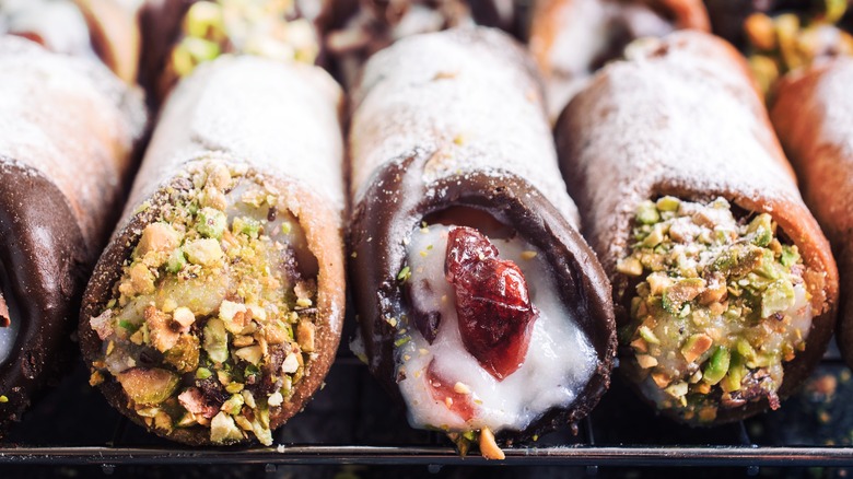 Row of cannoli