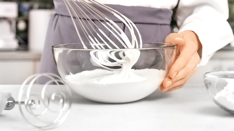 chef preparing whipped cream