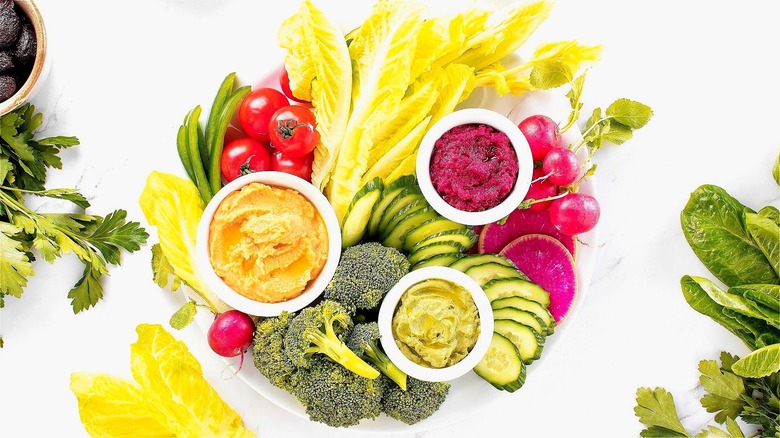 Veggie-based dips with vegetables 