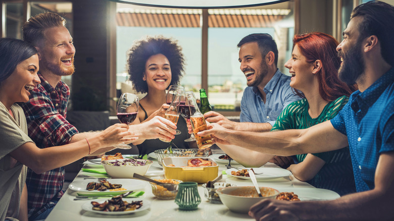 friends enjoying a dinner party