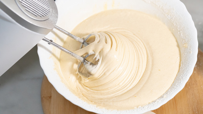 boxed cake mix in a bowl