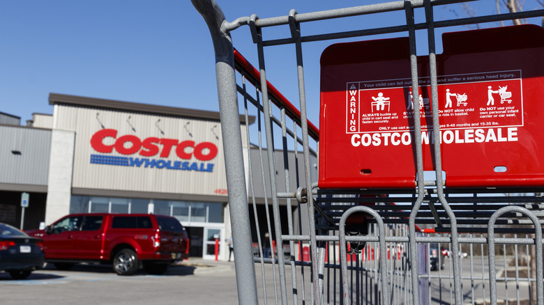 Costco cart in front of the store