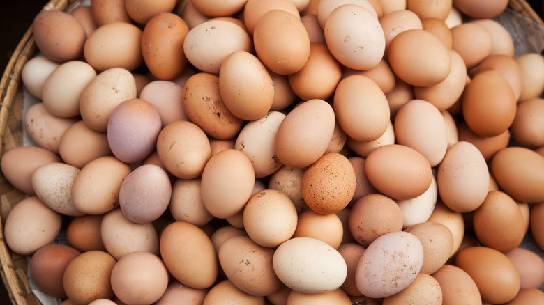 brown eggs in a pile