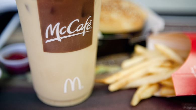 McDonald's iced coffee and fries