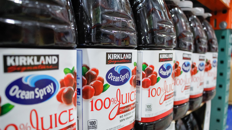 Kirkland Signature cranberry juice bottles