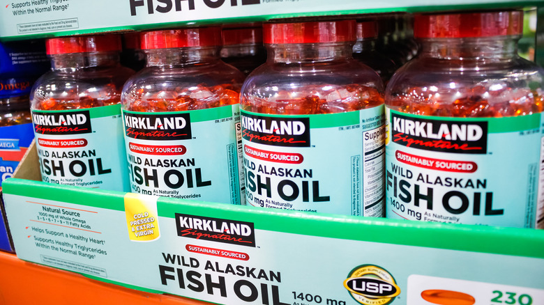 Kirkland Signature fish oil bottles