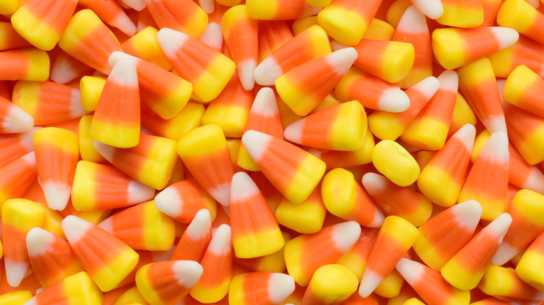 Large pile of candy corn