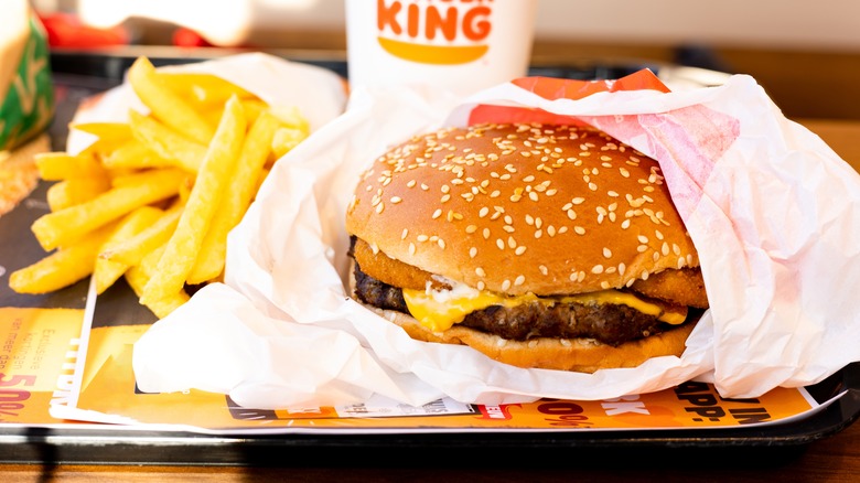 Burger King Whopper meal on tray
