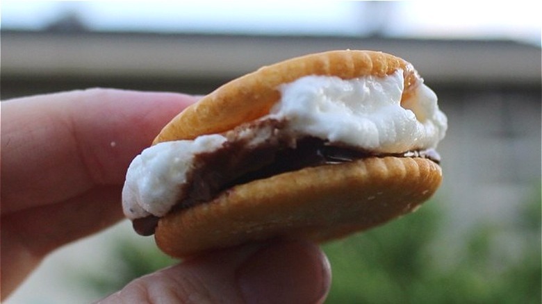 S'more made with Ritz crackers