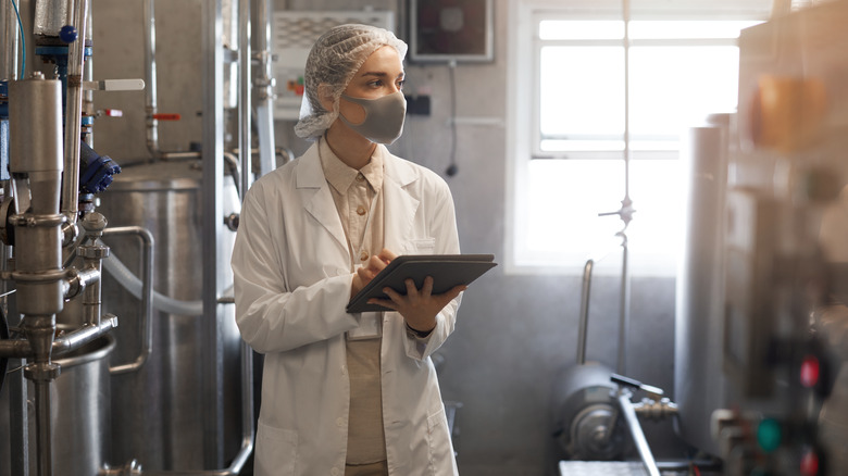 Person in a food lab