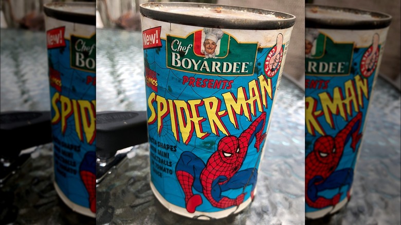 can of spider-man chef boyardee