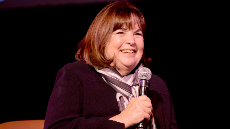 Ina Garten holding a microphone