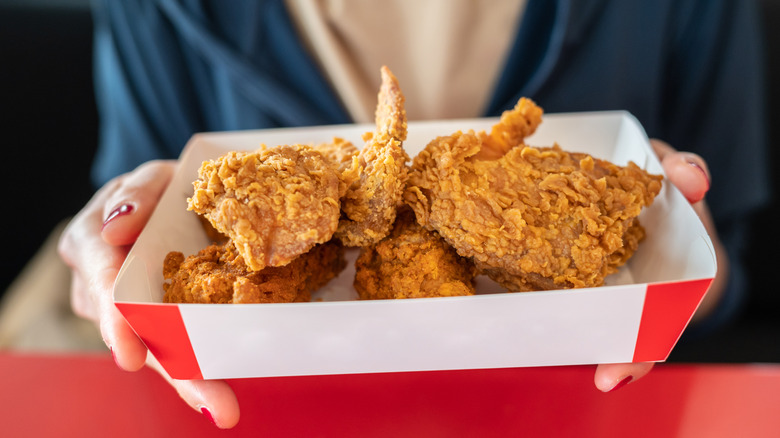 Box of fried chicken