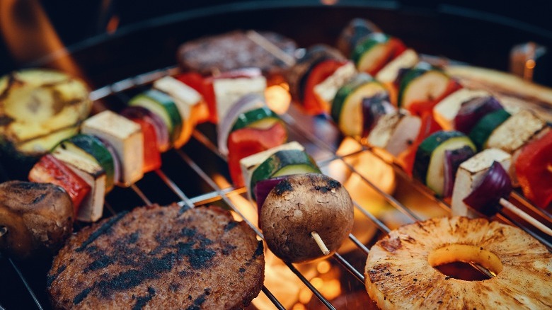 grilled vegetables over direct flame