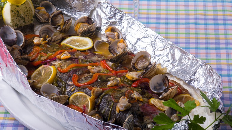 fish cooked in an foil pouch