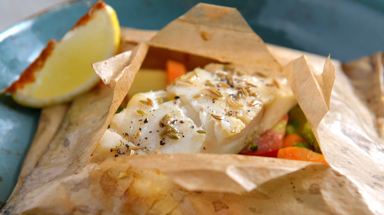 fish cooked en papillote