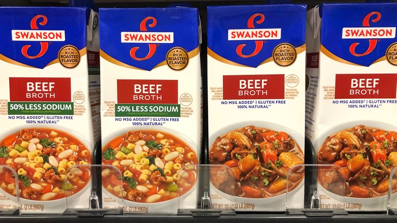 Swanson original and low sodium beef broth