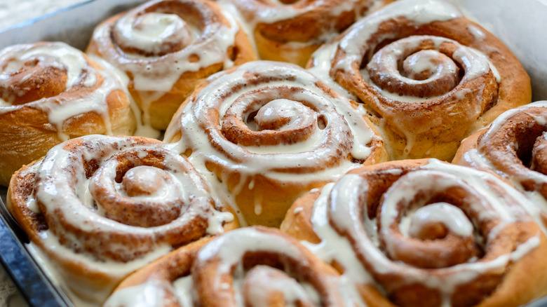 Close up of cinnamon rolls