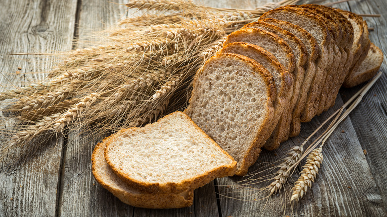 Whole wheat bread sliced