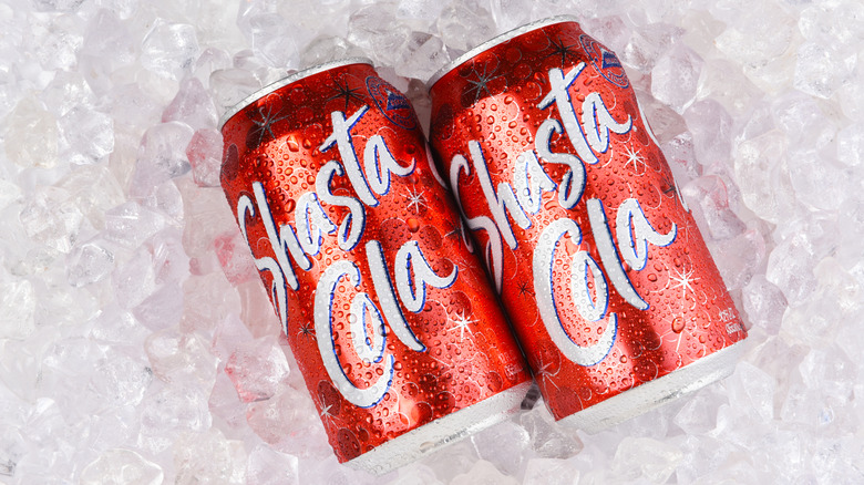 Cans of Shasta cola