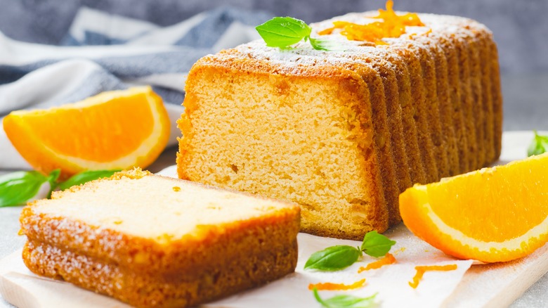 Orange zest on pound cake