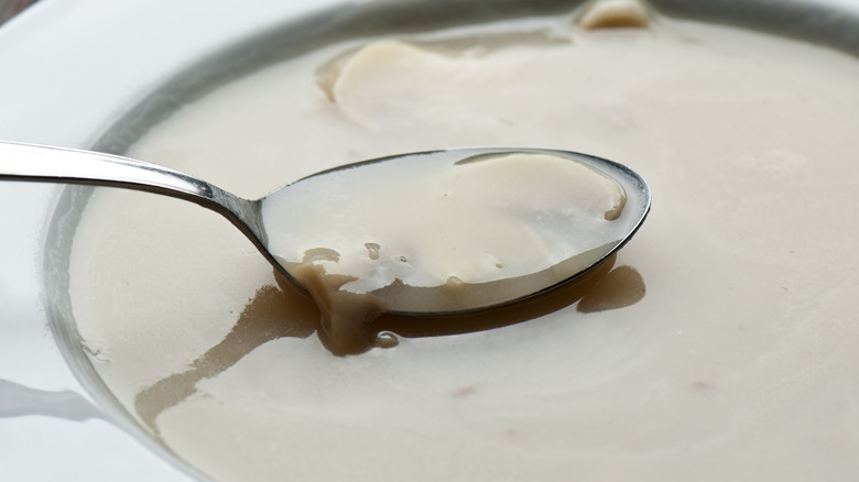 Close up of "white soup"