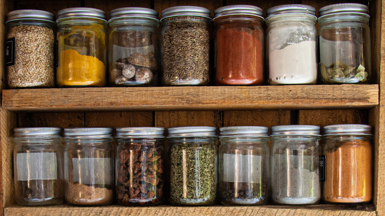 wooden spice cabinet