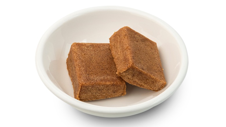 closeup of bouillon cubes in bowl