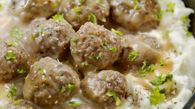 Swedish meatballs with mashed potatoes