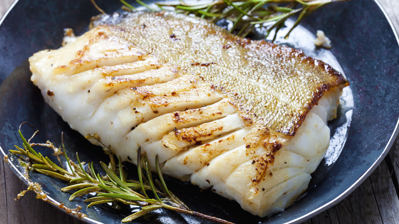 Flaky cod with rosemary